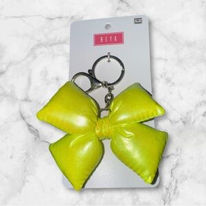 BEYA Yellow Puff Bow Keychain or Bag Charm New